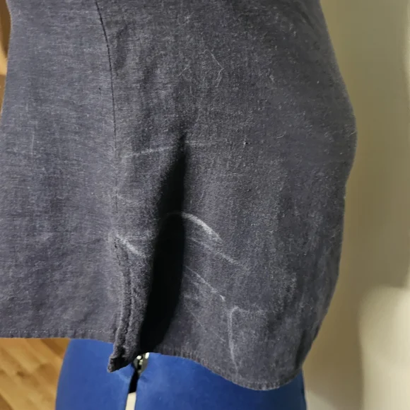 Carole Little Navy Blue Linen Naitical Top - Picture 4 of 6